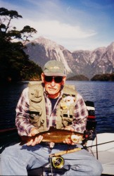 BILL CURTIS WITH BROOK TROUT -- LAKE YELCHO
