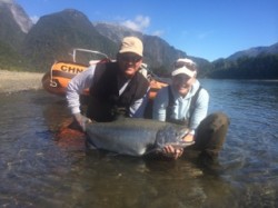 HELEN AND PAUL WITH CHINOOK IN RIO YELCHO
