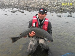 LUBO WITH A RIO YELCHO SALMON