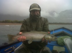 JORGE HURTADO WITH ATLANTIC SALMON LAGO YELCHO
