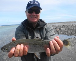 STEVE WITH ONE OF SEVERAL STEELHEAD HE CAUGHT THAT DAY