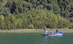 WORKING THE UNDERWATER VEGETATION ON THE LAKE