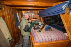 PREPARING GEAR IN ONE OF THE SUITES ON PUMA II