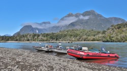 CUSTOMIZED BOATS ON BEACH AT PUMA LODGE