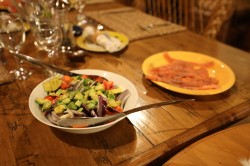 SASHIMI AND FRESH SALAD FROM OUR GREEN HOUSES