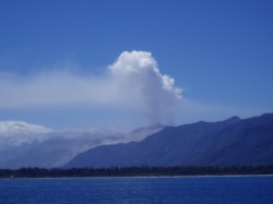 CHAITEN VOLCANO FROM BAY OF CHAITEN