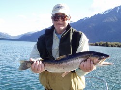 TROPHY RAINBOW - LAKE YELCHO -- CAUGHT ON THE NEXT CAST AFTER PREVIOUS FISH.  THIS FISH IS QUITE OLD, AN 