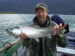 ATLANTIC SALMON - LAKE YELCHO -- CAUGHT 12/10/09, JUST AFTER DR. THORPE CAUGHT THE VERY NICE BROWN (OR ATLANTIC SALMON)