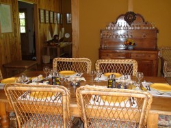 DINING ROOM LOOKING TOWARD THE LIVING ROOM - LODGE ON YELCHO RIVER