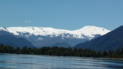 MICHIMAHUIOA GLACIER -- PART OF PUMALIN PARK VIEWED FROM YELCHO RIVER NEAR THE LODGE