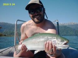 NICE RAINBOW -- LAKE YELCHO  -- ACTUALLY CAUGHT IN JAN 2010  (DATE ON PHOTO WAS WHEN I RECEIVED THE PHOTO)
