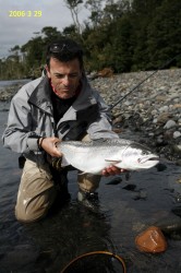STEELHEAD -- RIO BLANCO ESTUARY -- 06 (WE HAVE NOT BEEN ABLE TO FISH THE ESTUARY SINCE THE CHAITEN VOLCANO ERUPTED IN MAY OF 08  -- BUT IT FINALLY LOOKED GOOD AND FISHED FANTASTIC THE LAST OF APRIL OF 10)