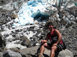 GUIDE PABLO PROUD TO REACH THE GLACIER