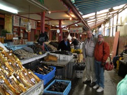 BUYING FRESH SEAFOOD AT FISH MARKET IN PUERTO MONTT
