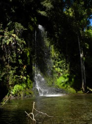 PUMALIN PARK (NORTH)-SHOWER WATERFALL NEXT TO ROAD BETWEEN LAGO BLANCO AND LAGO NEGRO