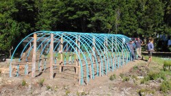 NEW GREENHOUSE (WE NOW HAVE 2) AND CHICKEN HOUSE BEHIND