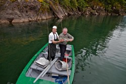 PAT FORD CAME BACK TO PUMA II TO GO TO THE BATHROOM-CHEF LUIS TOLD HIM THERE WAS A BIG FISH BESIDE THE MOTHERSHIP