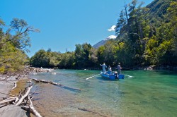 FISHING ONE OF THE SEVEN RIVERS THAT FLOW INTO LAKE YELCHO